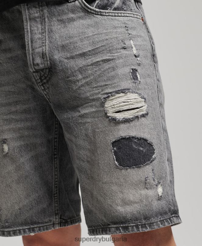Superdry облекло N00H278 сиво мъже органичен памук винтидж прав къс