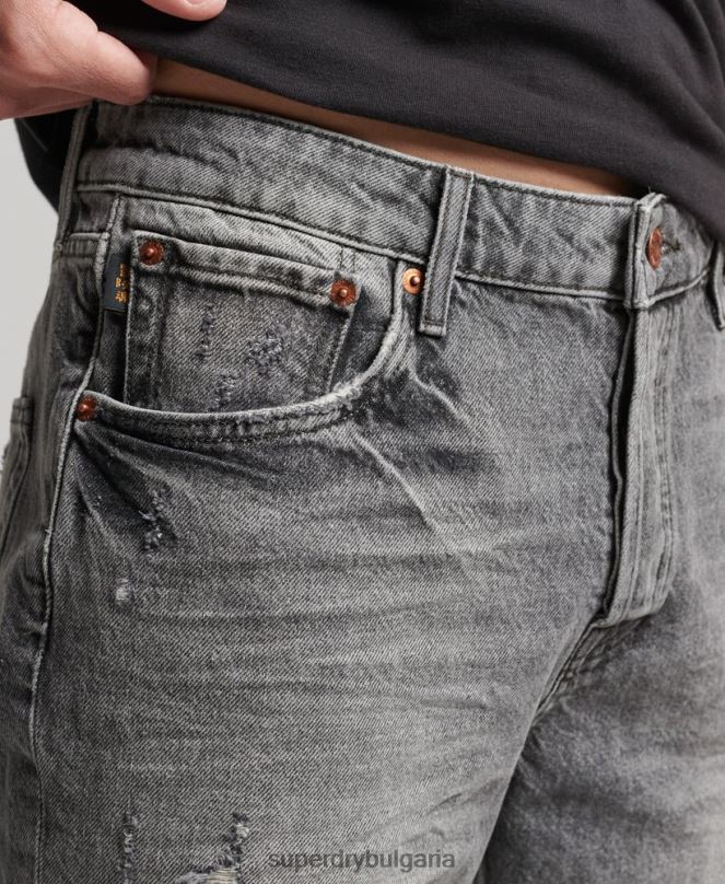 Superdry облекло N00H278 сиво мъже органичен памук винтидж прав къс