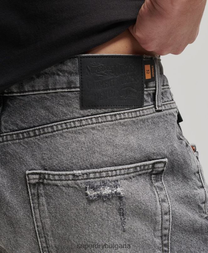 Superdry облекло N00H278 сиво мъже органичен памук винтидж прав къс