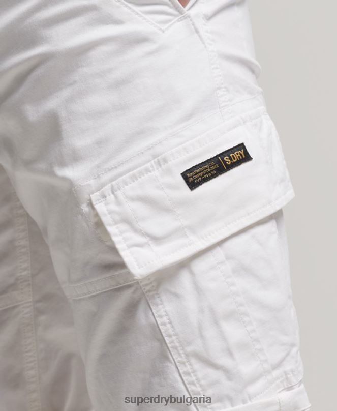 Superdry облекло N00H279 бяло мъже карго панталони от органичен памук