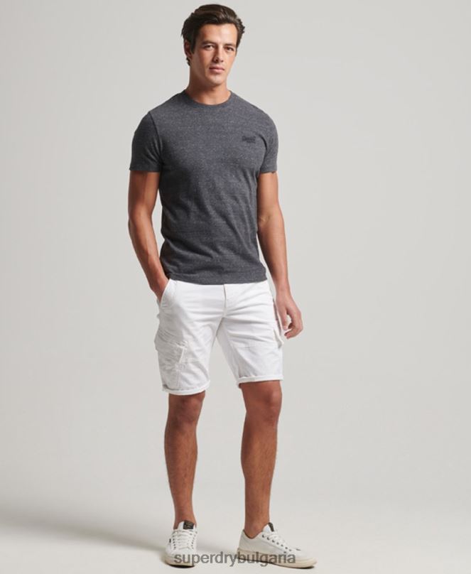 Superdry облекло N00H279 бяло мъже карго панталони от органичен памук