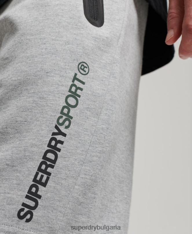 Superdry облекло N00H283 сиво мъже гимтек шорти