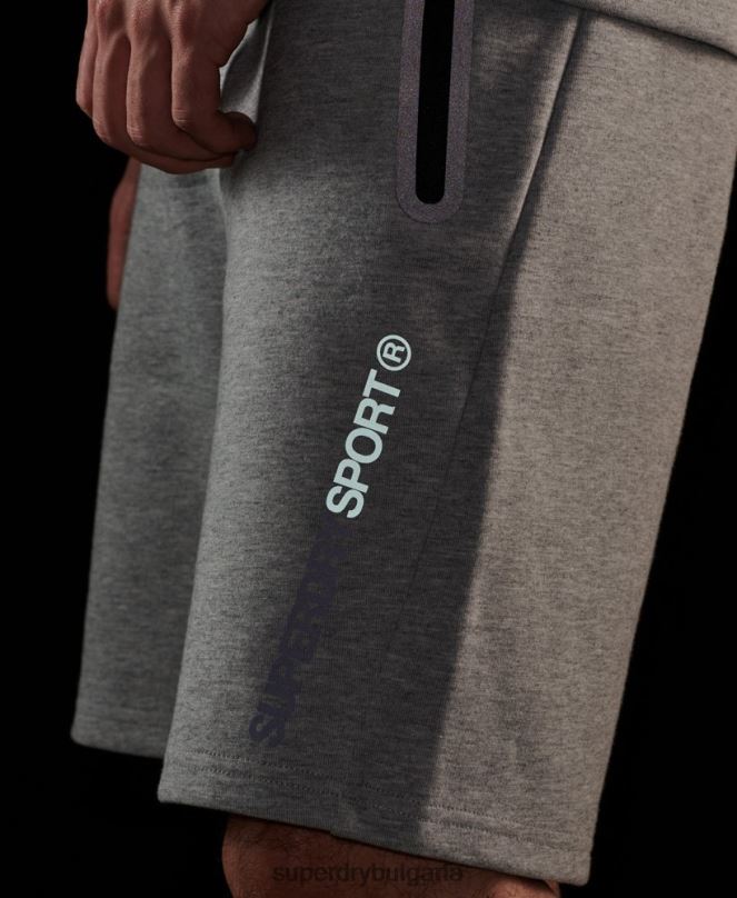 Superdry облекло N00H283 сиво мъже гимтек шорти