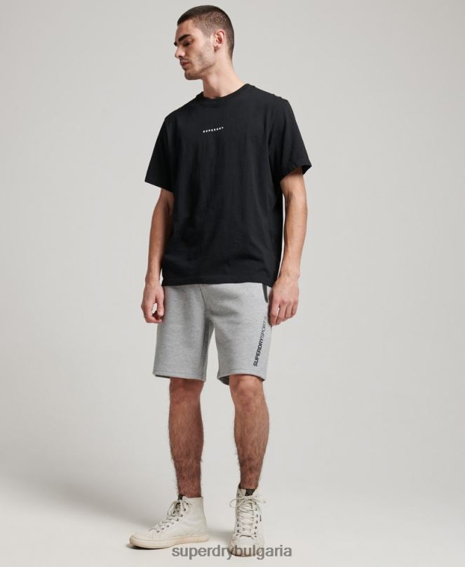 Superdry облекло N00H283 сиво мъже гимтек шорти