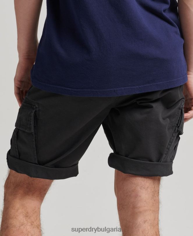Superdry облекло N00H284 черен мъже карго панталони от органичен памук