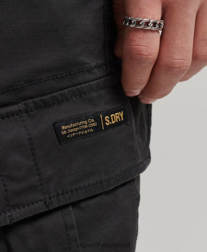 Superdry облекло N00H284 черен мъже карго панталони от органичен памук