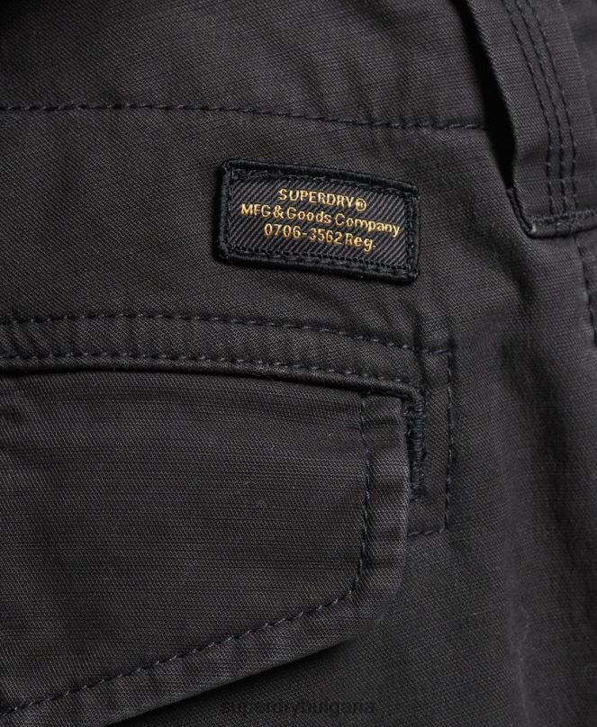 Superdry облекло N00H284 черен мъже карго панталони от органичен памук