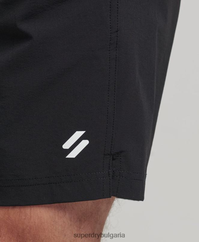 Superdry облекло N00H285 черен мъже многоспортни къси панталони от тъкани сърцевини