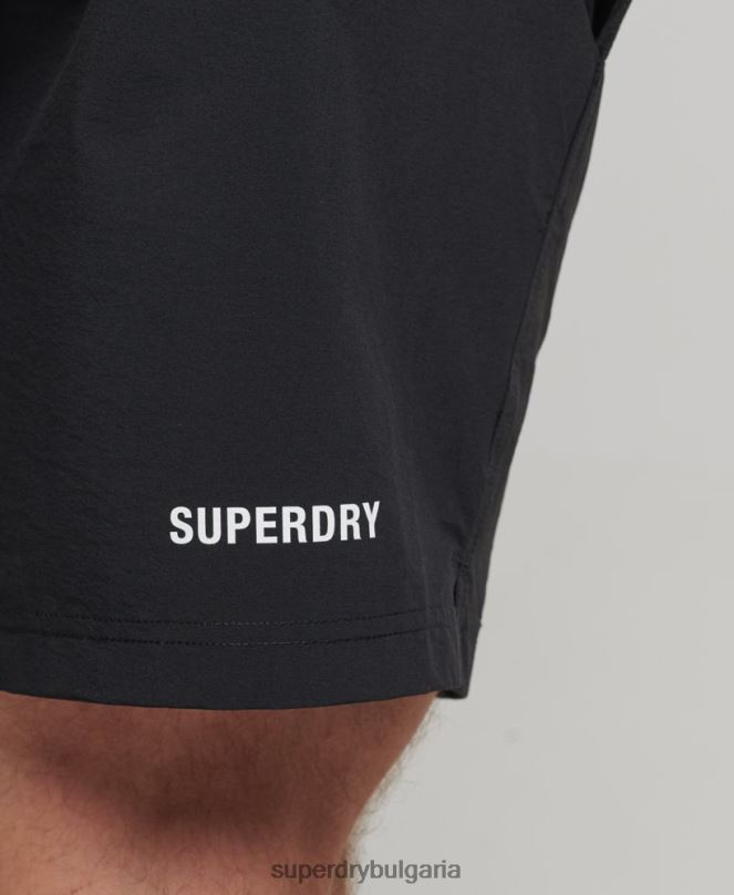 Superdry облекло N00H285 черен мъже многоспортни къси панталони от тъкани сърцевини