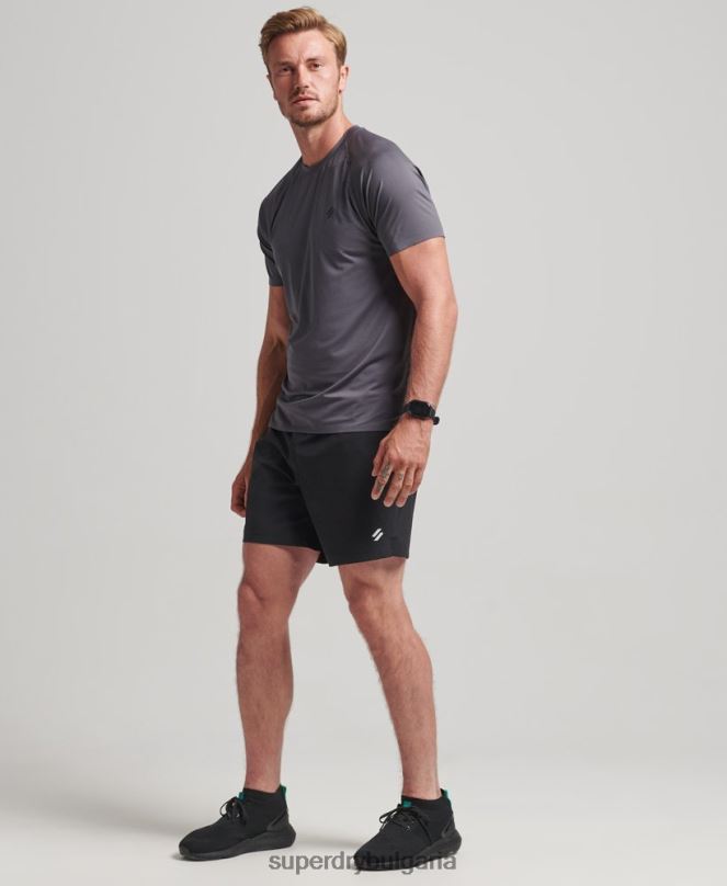 Superdry облекло N00H285 черен мъже многоспортни къси панталони от тъкани сърцевини