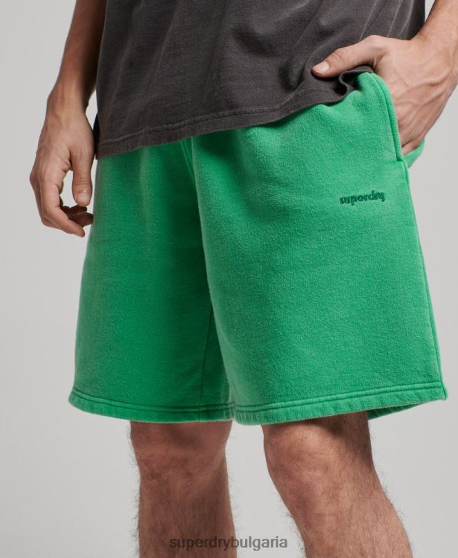 Superdry облекло N00H295 зелено мъже винтидж марки шорти