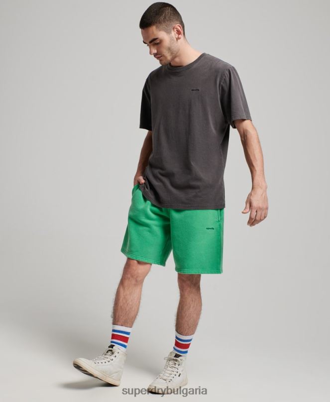 Superdry облекло N00H295 зелено мъже винтидж марки шорти