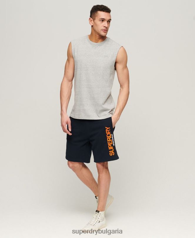 Superdry облекло N00H296 военноморски флот мъже спортни широки шорти