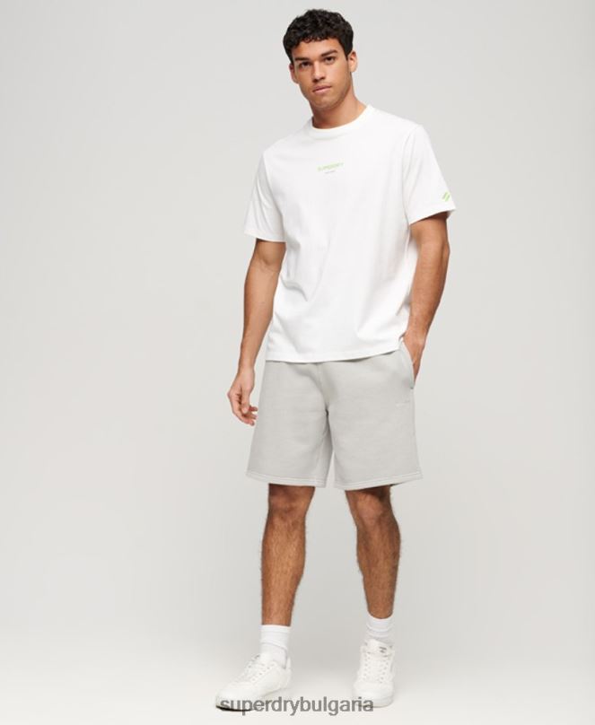 Superdry облекло N00H297 светло сив мъже винтидж марки шорти