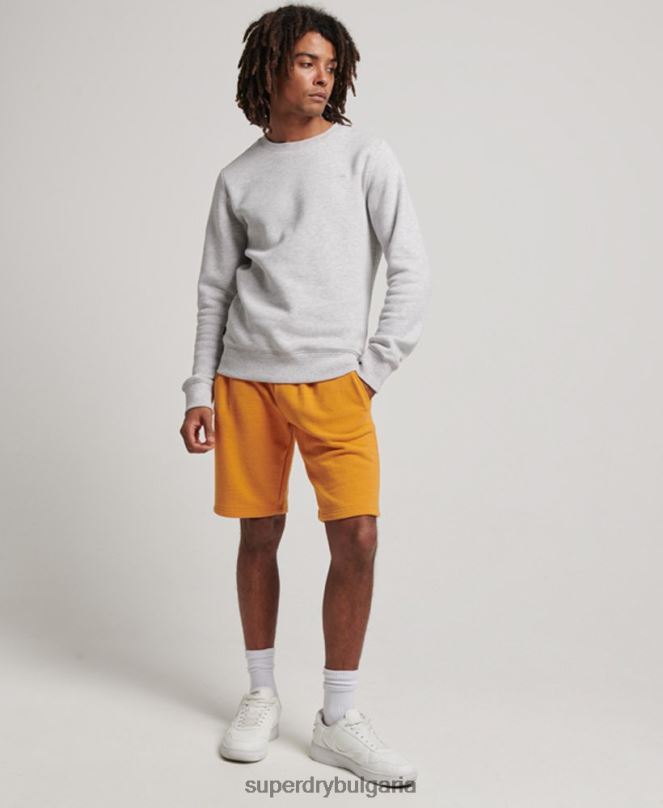 Superdry облекло N00H304 жълто мъже винтидж шорти от трико с бродирано лого