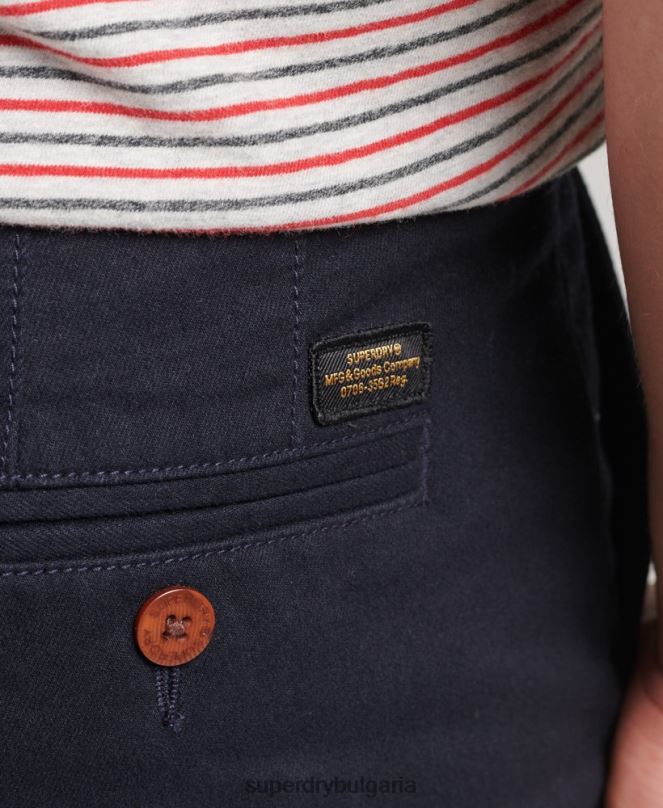 Superdry облекло N00H306 военноморски флот мъже ретро офицерски чино шорти