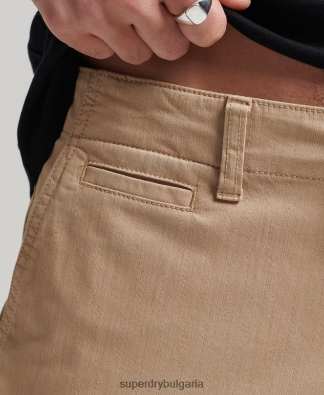 Superdry облекло N00H307 сметана мъже ретро офицерски чино шорти