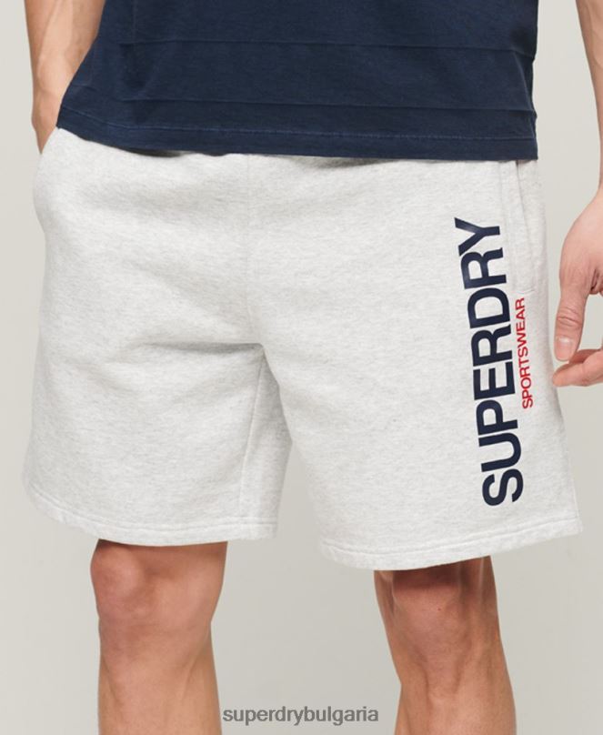 Superdry облекло N00H321 сиво мъже спортни широки шорти