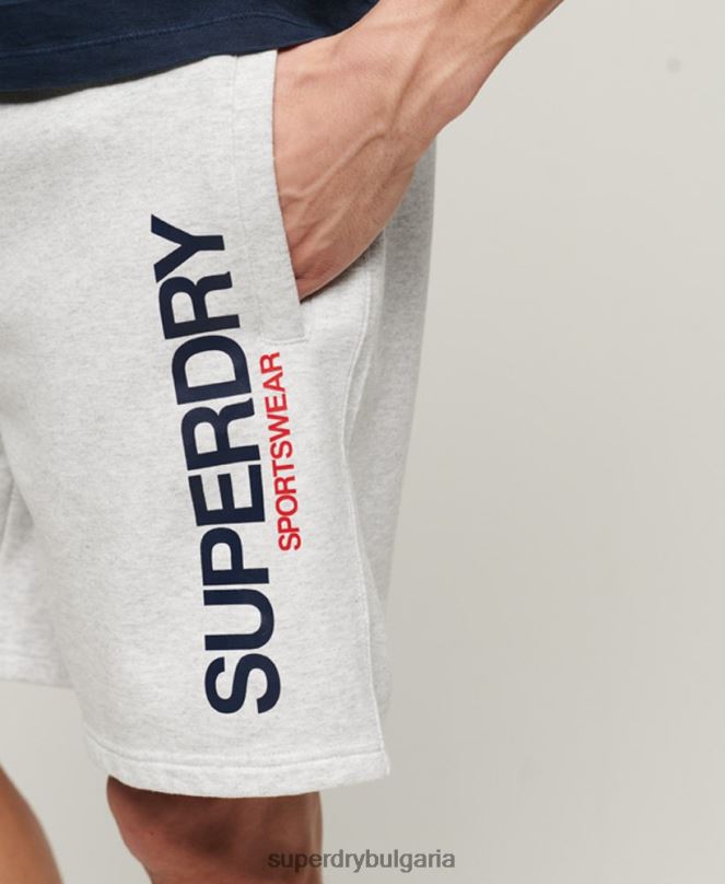 Superdry облекло N00H321 сиво мъже спортни широки шорти