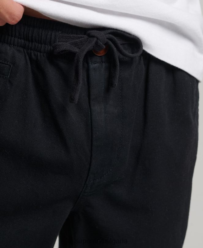 Superdry облекло N00H322 черен мъже винтидж пребоядисани шорти