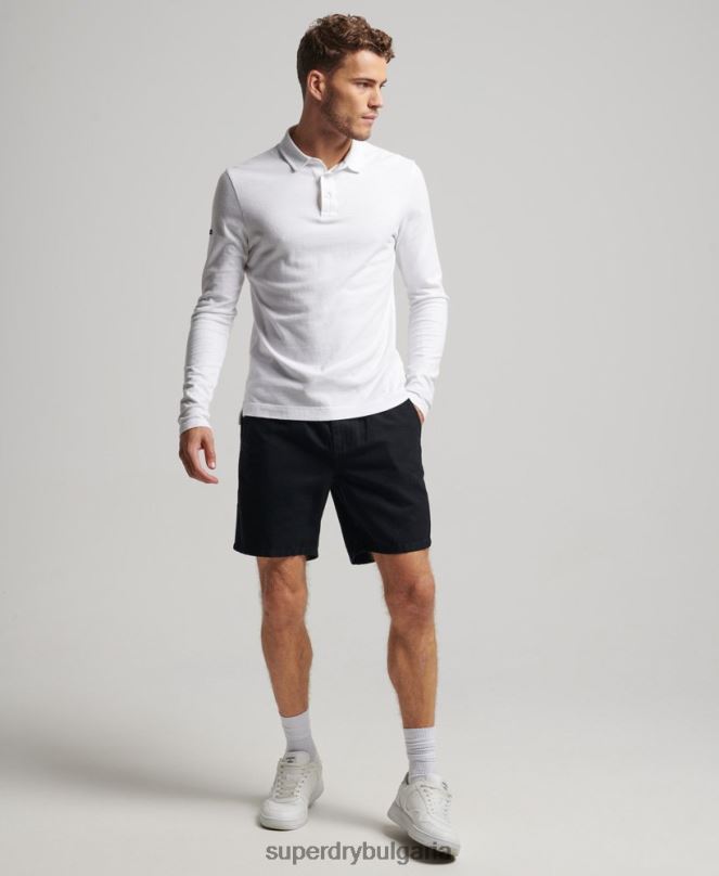 Superdry облекло N00H322 черен мъже винтидж пребоядисани шорти