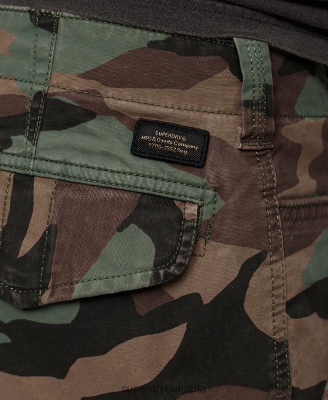 Superdry облекло N00H325 зелено мъже карго панталони от органичен памук