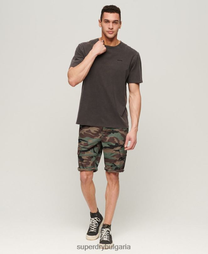 Superdry облекло N00H325 зелено мъже карго панталони от органичен памук