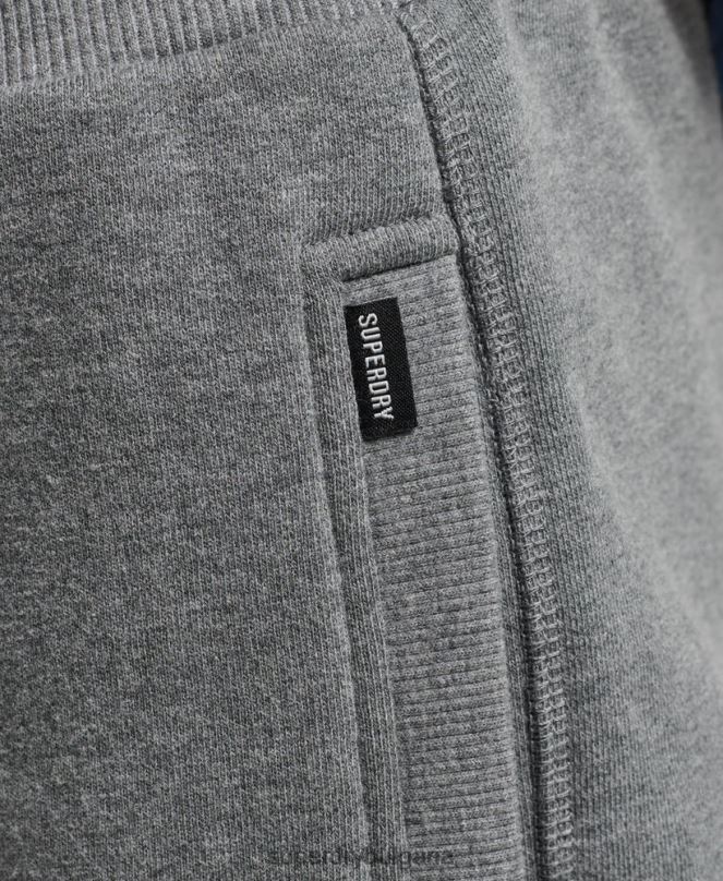 Superdry облекло N00H330 сиво мъже къси панталони от трико с ретро лого от органичен памук