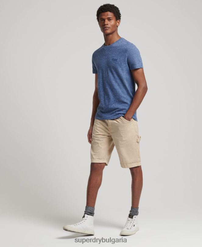 Superdry облекло N00H331 сметана мъже винтидж дърводелски шорти от органичен памук
