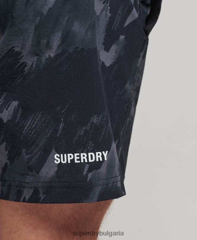 Superdry облекло N00H333 тъмно сив мъже многоспортни къси панталони от тъкани сърцевини