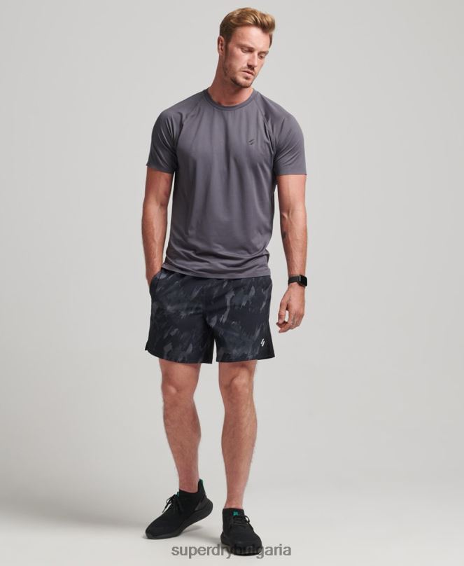 Superdry облекло N00H333 тъмно сив мъже многоспортни къси панталони от тъкани сърцевини
