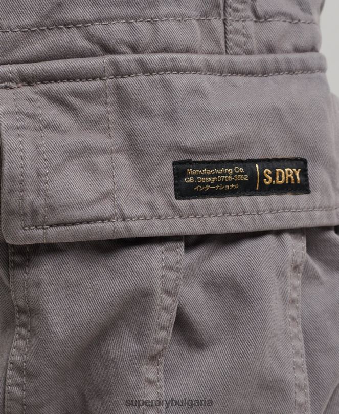 Superdry облекло N00H335 сиво мъже тежки къси панталони от органичен памук