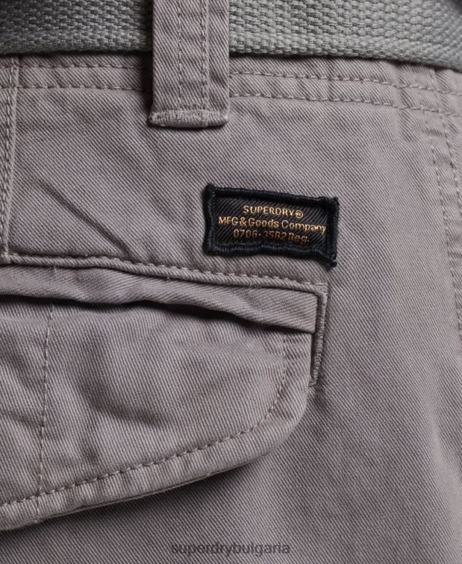 Superdry облекло N00H335 сиво мъже тежки къси панталони от органичен памук