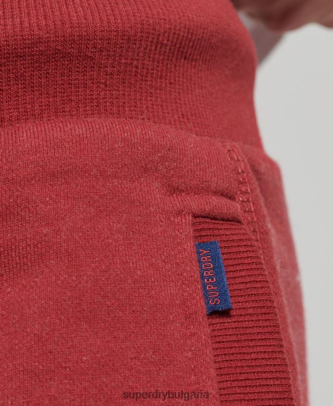 Superdry облекло N00H339 червен мъже винтидж шорти от трико с бродирано лого