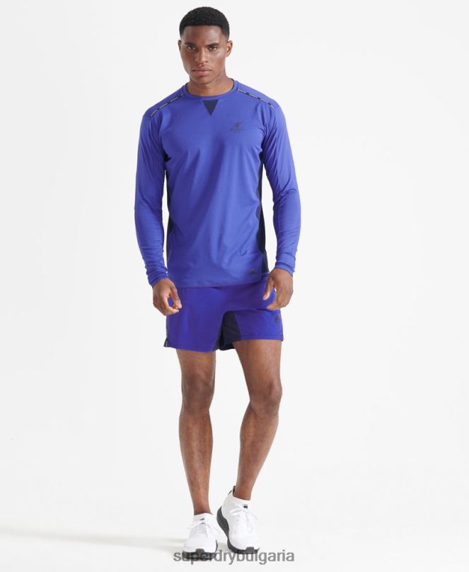 Superdry облекло N00H341 син мъже бягайте първокласни шорти