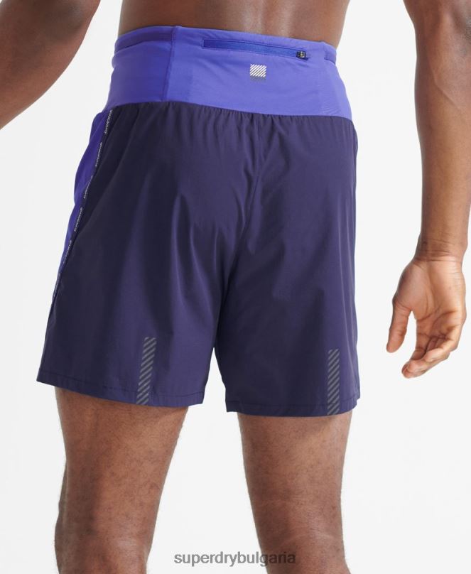 Superdry облекло N00H341 син мъже бягайте първокласни шорти