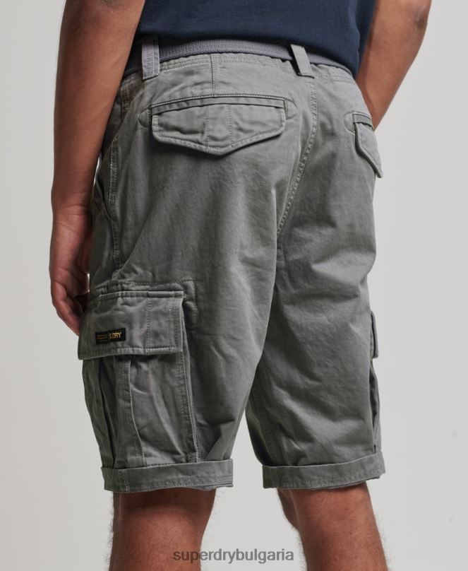 Superdry облекло N00H343 сиво мъже тежки къси панталони от органичен памук