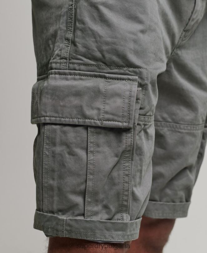 Superdry облекло N00H343 сиво мъже тежки къси панталони от органичен памук