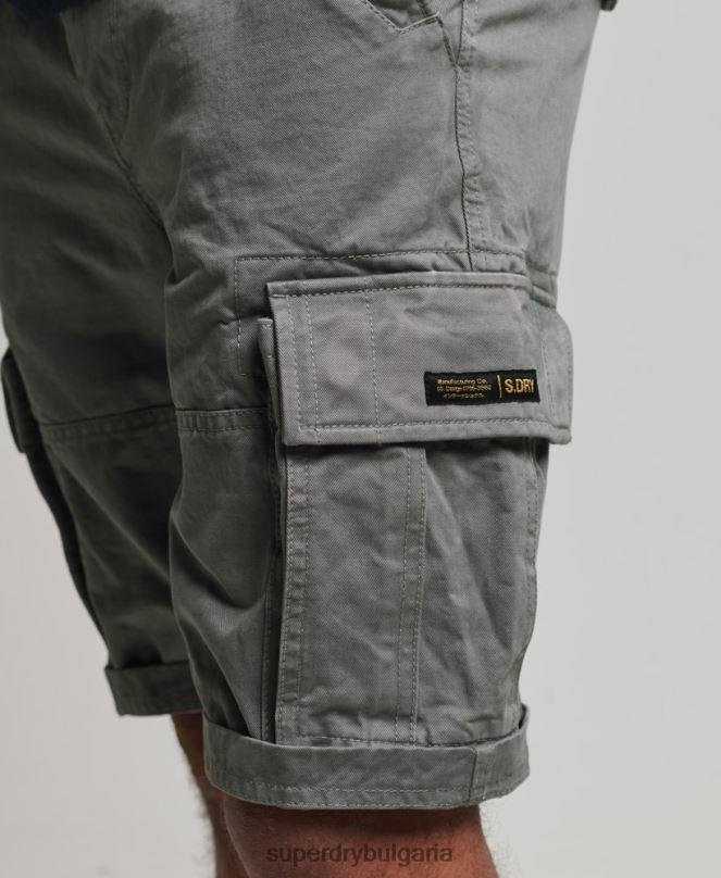 Superdry облекло N00H343 сиво мъже тежки къси панталони от органичен памук