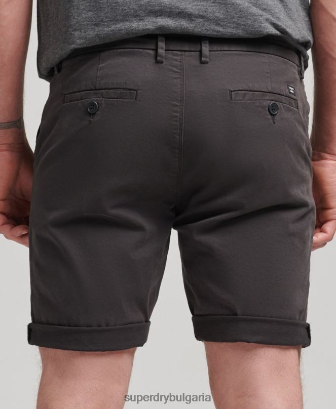 Superdry облекло N00H348 черен мъже къси чино панталони от органичен памук