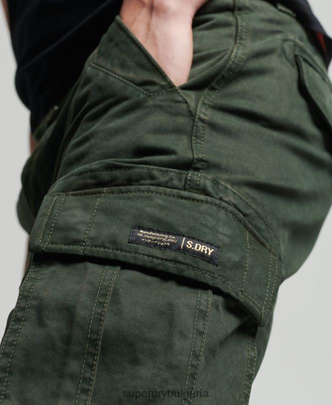 Superdry облекло N00H350 зелено мъже тежки къси панталони от органичен памук