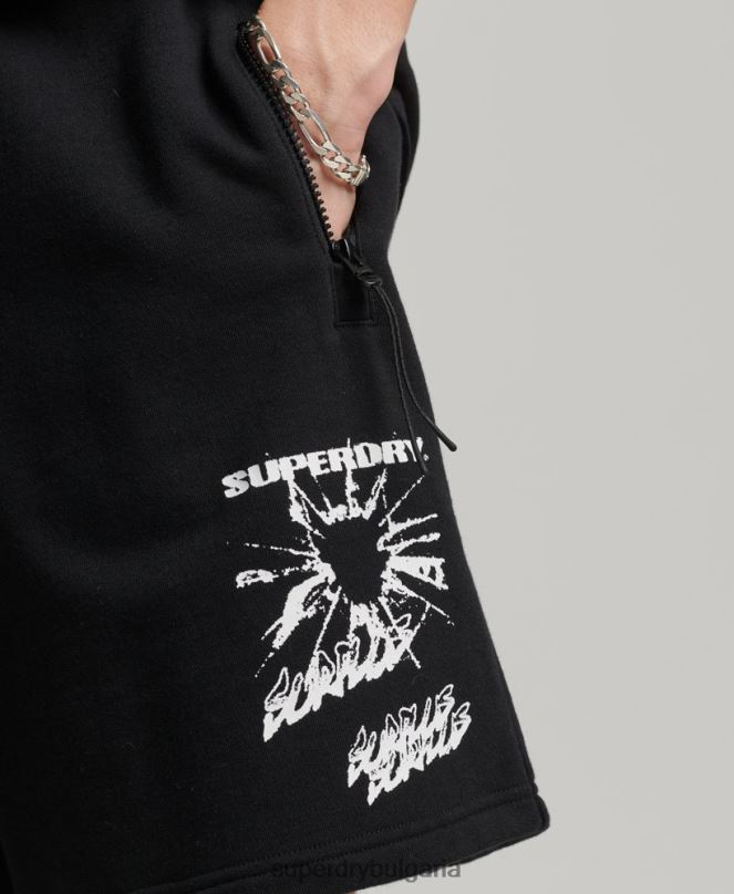 Superdry облекло N00H354 черен мъже x излишни шорти от трико