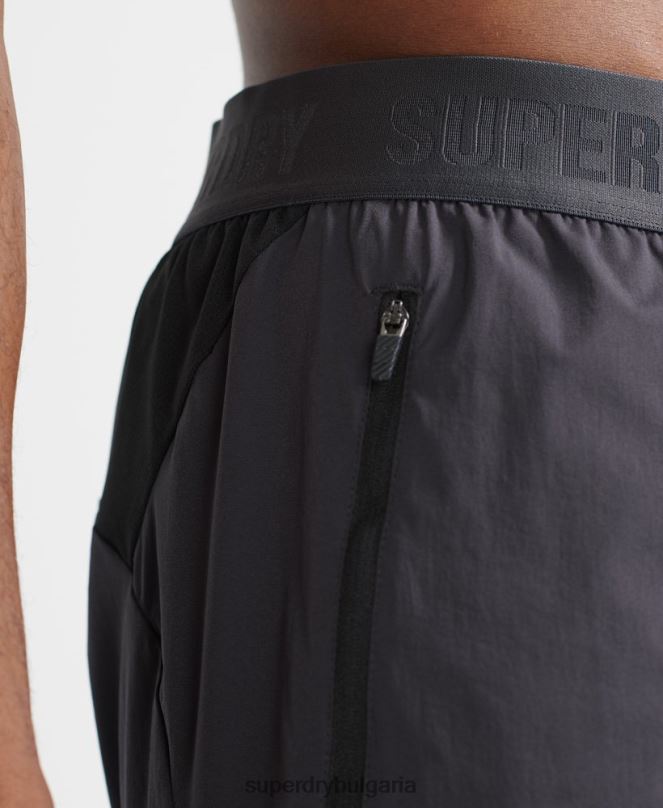 Superdry облекло N00H356 тъмно сив мъже къси панталони с първокласен слой