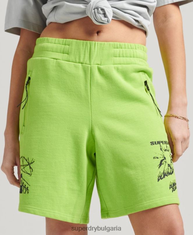 Superdry облекло N00H357 зелено мъже x излишни шорти от трико