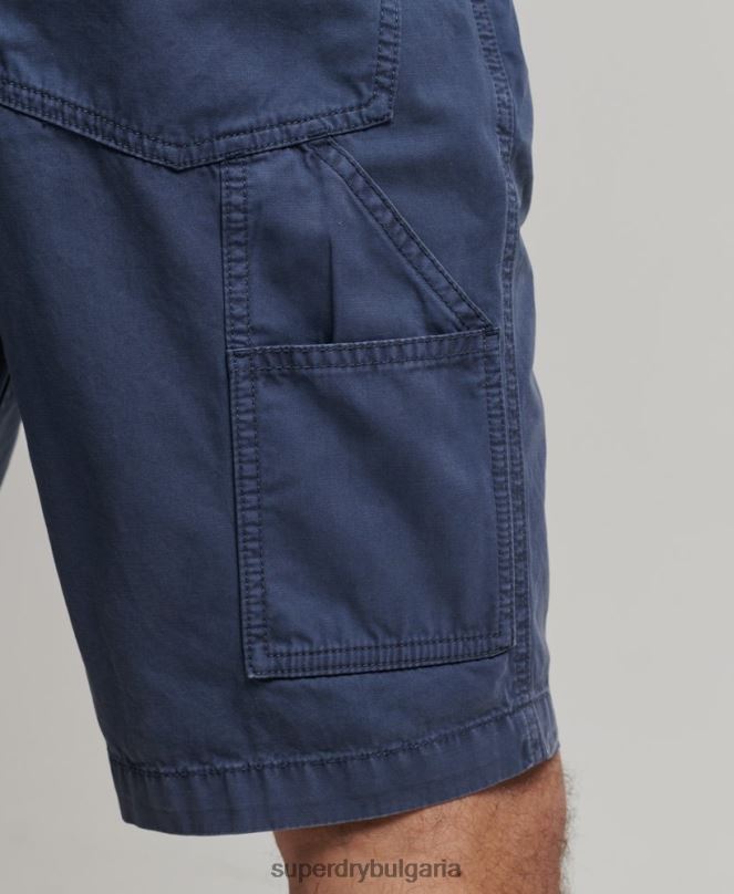 Superdry облекло N00H358 военноморски флот мъже винтидж дърводелски шорти от органичен памук