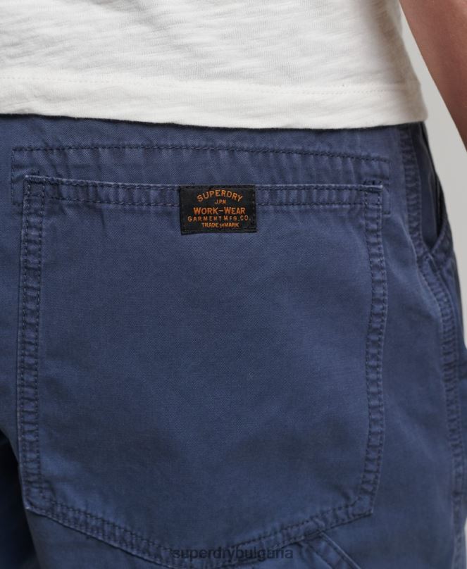 Superdry облекло N00H358 военноморски флот мъже винтидж дърводелски шорти от органичен памук