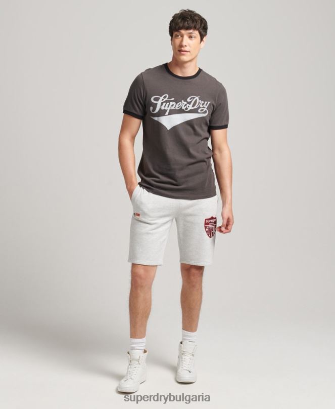 Superdry облекло N00H362 светло сив мъже винтидж спортни шорти