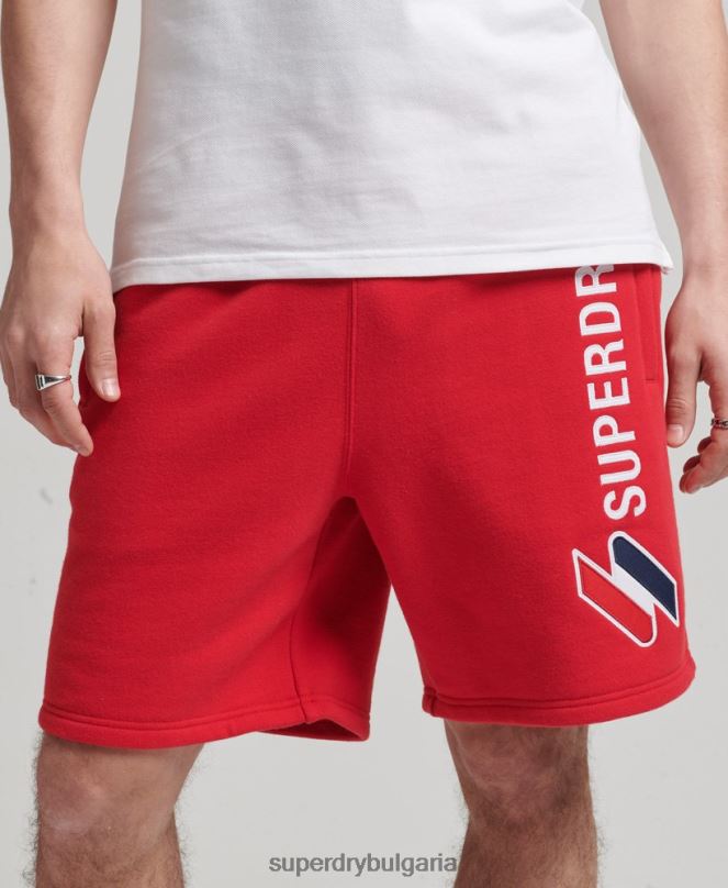 Superdry облекло N00H366 червен мъже суичъри с кодова апликация