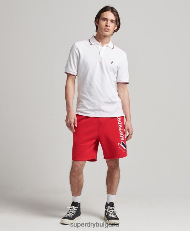 Superdry облекло N00H366 червен мъже суичъри с кодова апликация