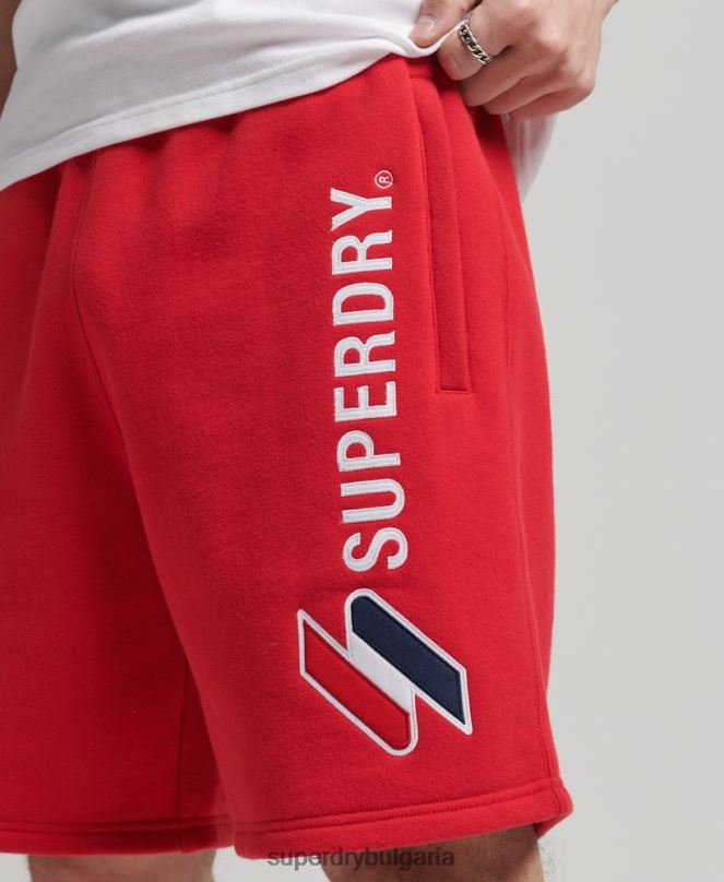 Superdry облекло N00H366 червен мъже суичъри с кодова апликация
